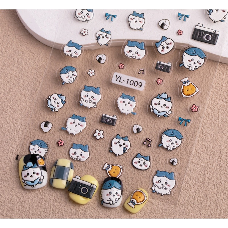 Hachiware 5D Nail Art Stickers