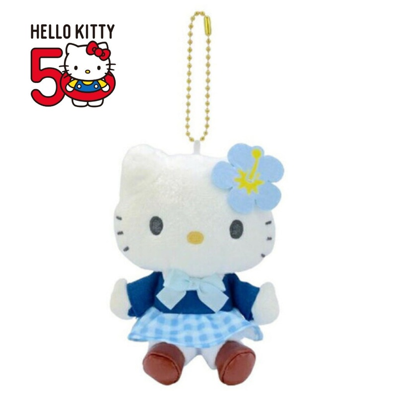 Hello Kitty 50th Anniv. MC Collection Plush Mascot – Blue Heisei Kogal