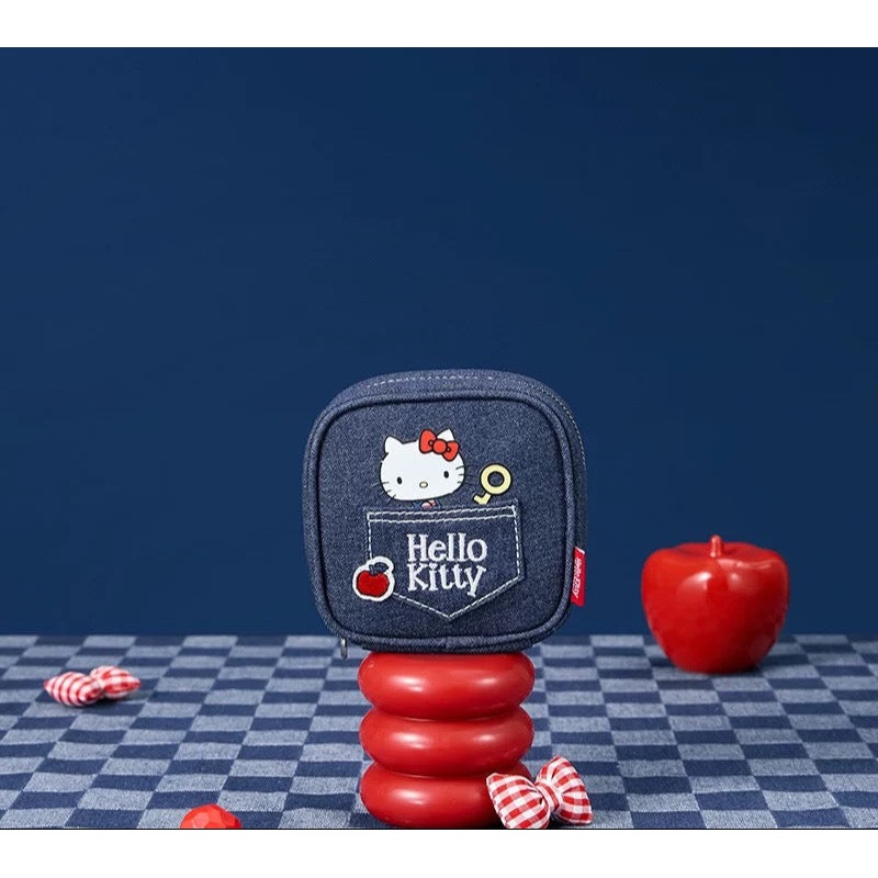 Hello Kitty X Miniso Classic Denim Series Purse Zipper Pocket