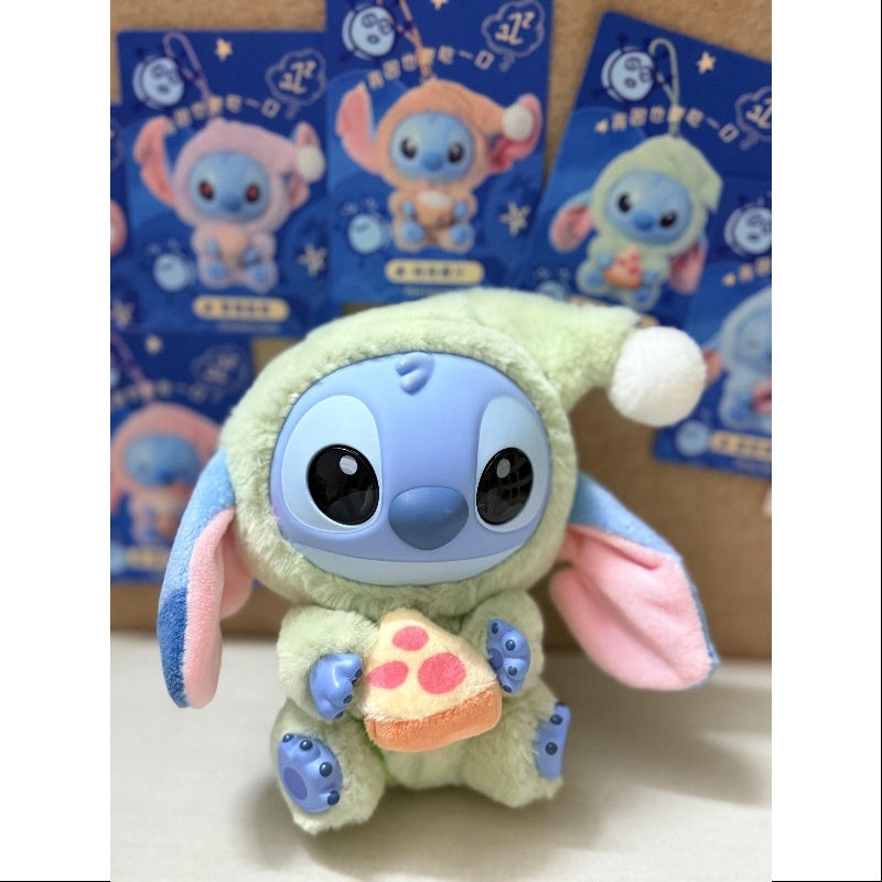 Disney Stitch Eat Something Before Sleep Series Vinyl Plush Pendant Have another meol