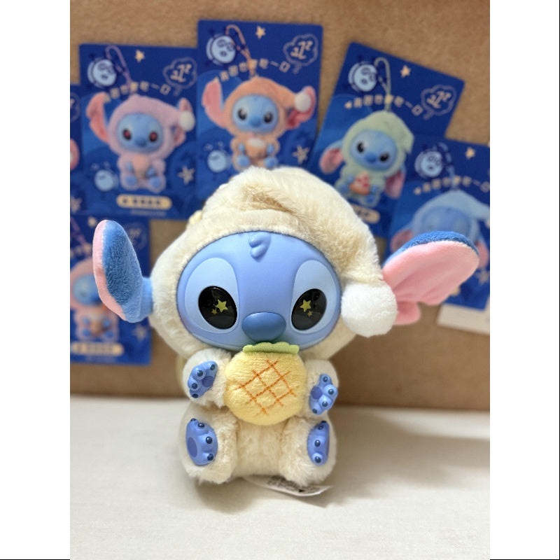 Disney Stitch Eat Something Before Sleep Series Vinyl Plush Pendant Sour Pineapple