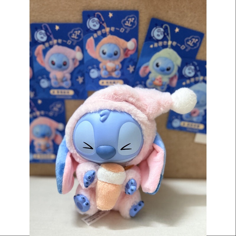 Disney Stitch Eat Something Before Sleep Series Vinyl Plush Pendant Tea with Milk