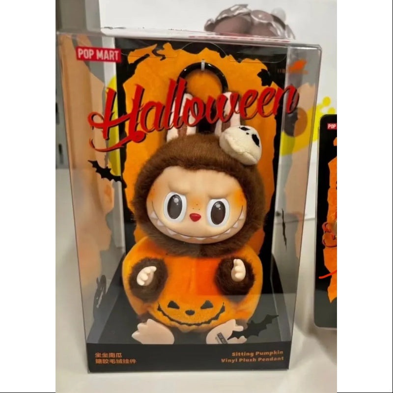Labubu The Monsters Happy Halloween Party Series Sitting Pumpkin Vinyl Plush Pendant Limited Edition