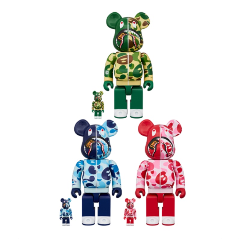 Bearbrick Bape Baby Milo Camo Shark 400% & 100% 6PCS Be@rbrick 2024 Limited