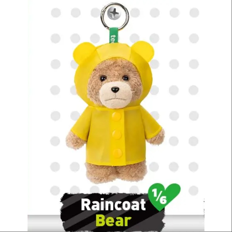 Ted2 Teddy Bear Action Plush Pendant Series Raincoat Bear