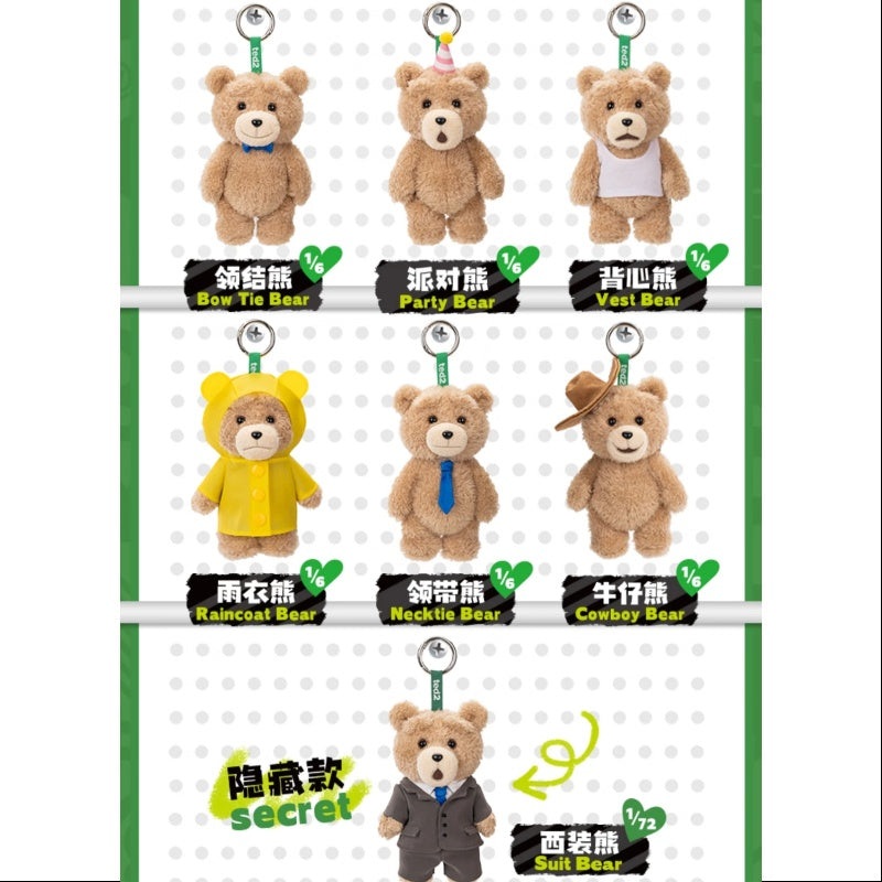 Ted2 Teddy Bear Action Plush Pendant Series Whole Set Brand New With Plastic