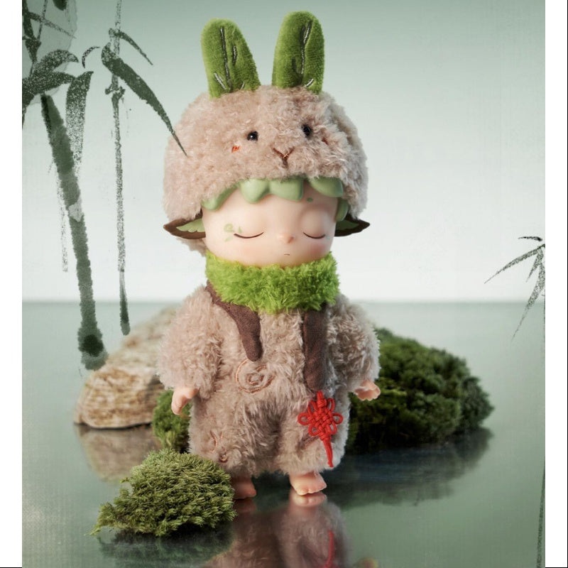 MIMI Leisurely Elf Series Vinyl Plush Pendant Cute Bunny Peach