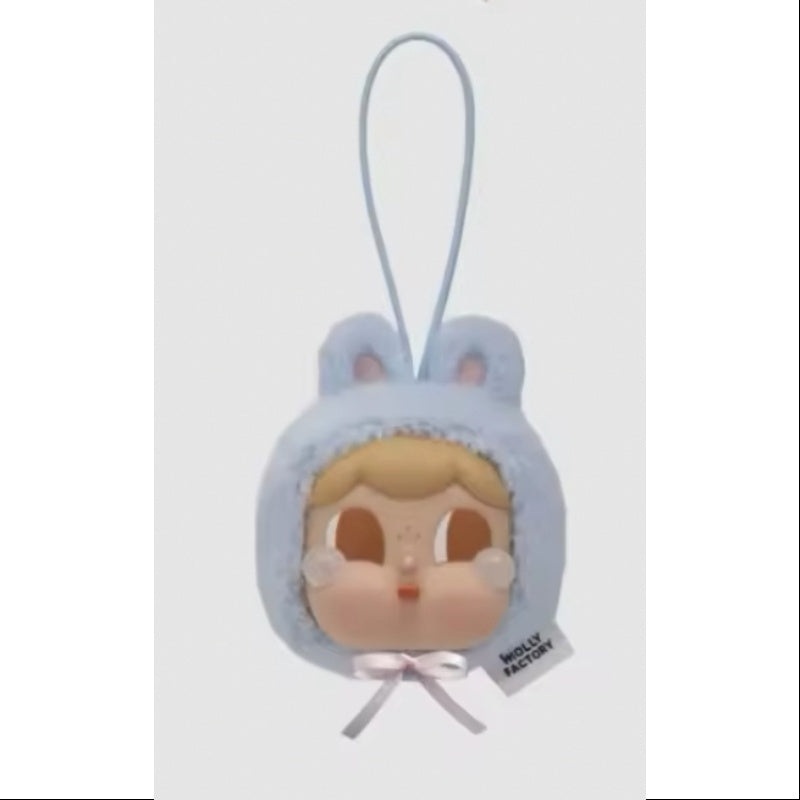 Crybaby Cring Blob Vinyl Face Plush Pendant Series Bunny blue