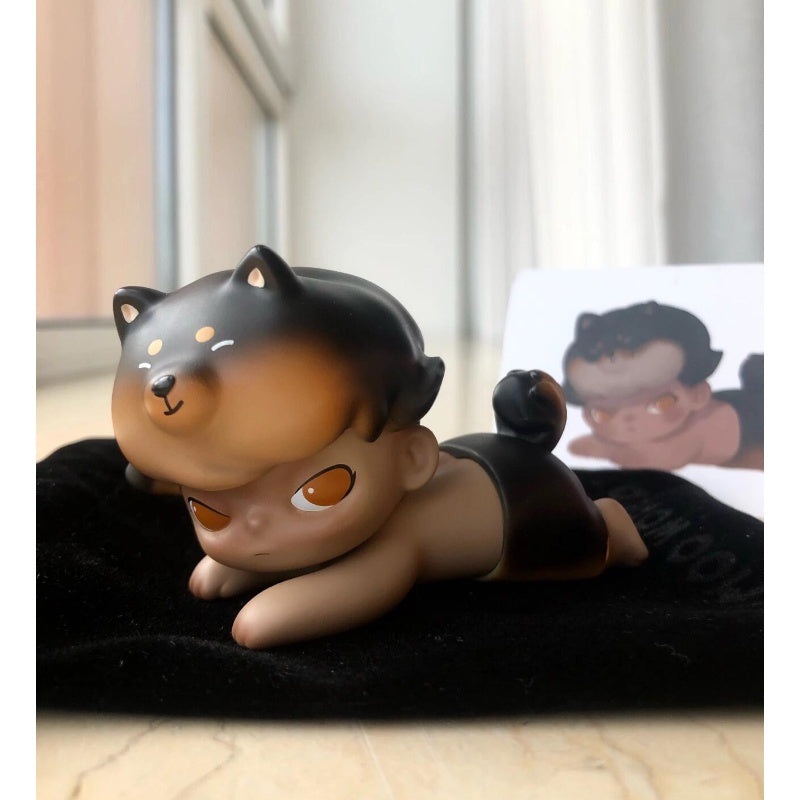 DIMOO Lay Down Black Shiba Inu Limited Figure