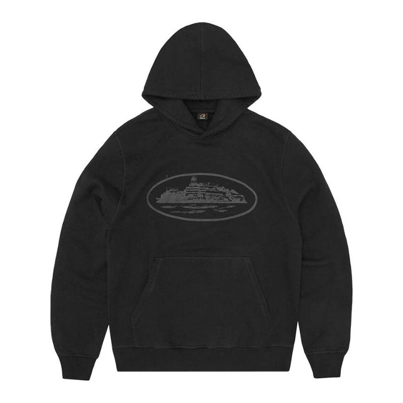 Corteiz Alcatraz V2 Hoodie (Triple Black)