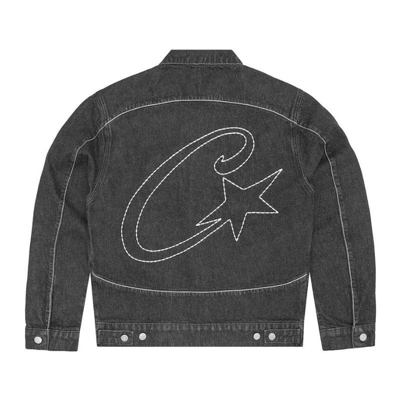 Corteiz C-Star Stitch Down Denim Jacket (Black)
