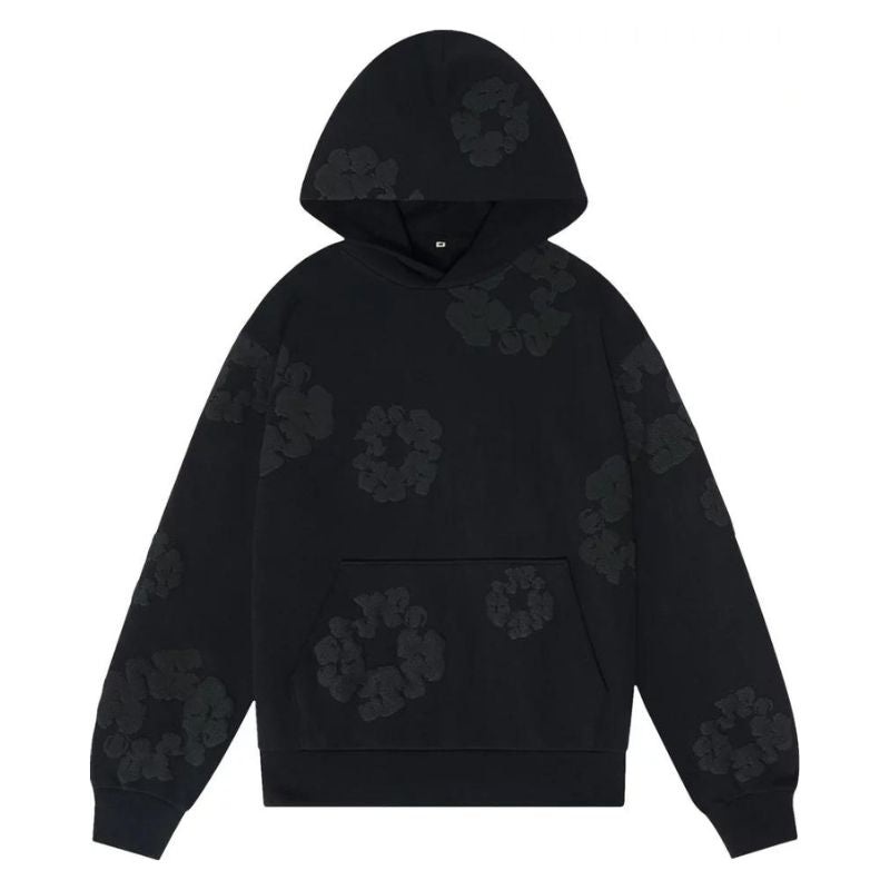 Denim Tears Cotton Wreath Hoodie Black Monochrome