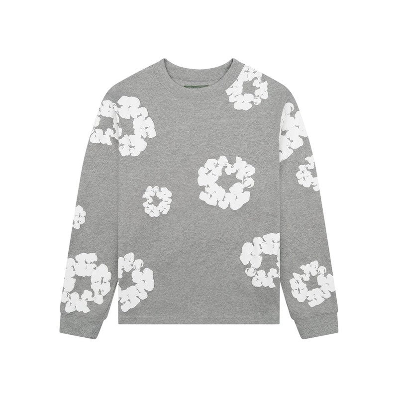 Denim Tears Long Sleeve Cotton Wreath T-shirt Grey