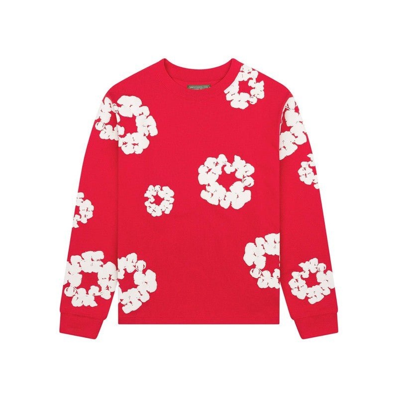 Denim Tears Long Sleeve Cotton Wreath T-shirt Red