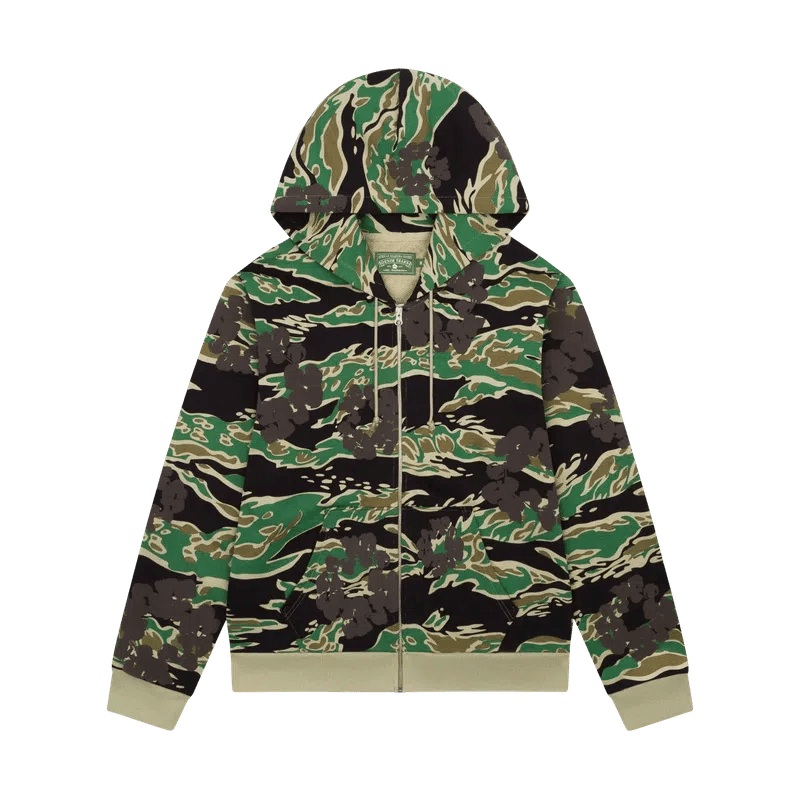 Denim Tears The Cotton Wreath Zip Sweatshirt ‘Green Camo’