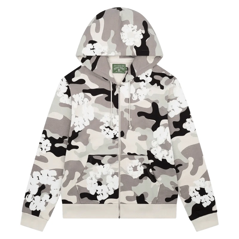 Denim Tears The Cotton Wreath Zip Sweatshirt ‘White Camo’