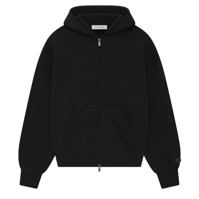 Fear of God Essentials Classic Full Zip-Up Hoodie Jet Black (2025)