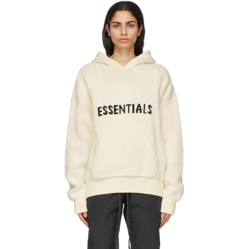 Fear of God Essentials Knit Pullover Hoodie ‘Buttercream’ (SS21)