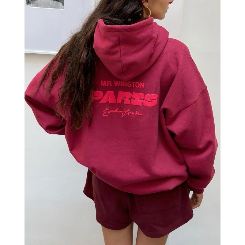 Mr Winston Puff Hooded Sweat (Paris Edition: Rouge)