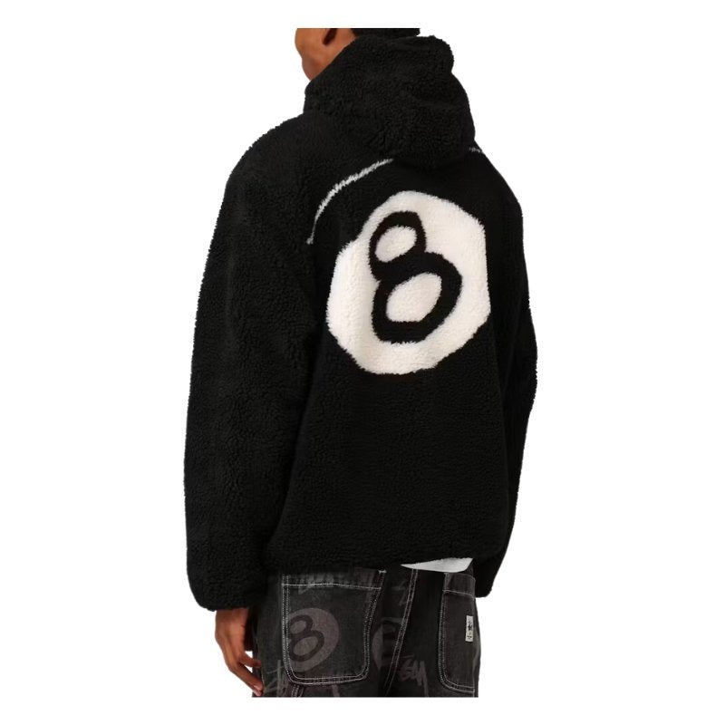 Stussy 8 Ball Reversible Fleece Jacket Black / Black