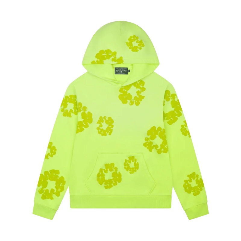 Denim Tears Mono Cotton Wreath Hoodie Neon Green