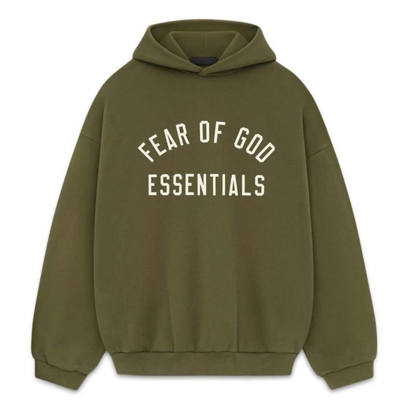 Fear of God Essentials Fleece Hoodie ‘Military’ (FW24)