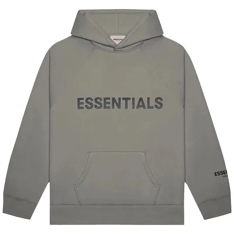 Fear of God Essentials Pullover Hoodie Applique Logo Gray Flannel/Charcoal