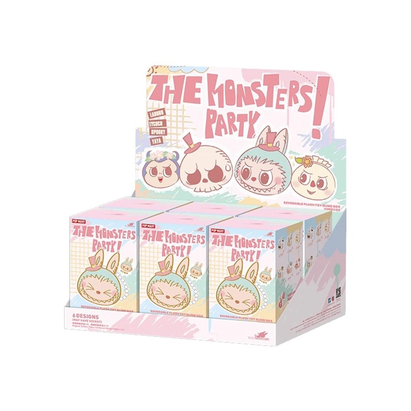 Pop Mart Labubu The Monsters Party Series Reversible Plush Doll Sealed Case (6 Blind Box)