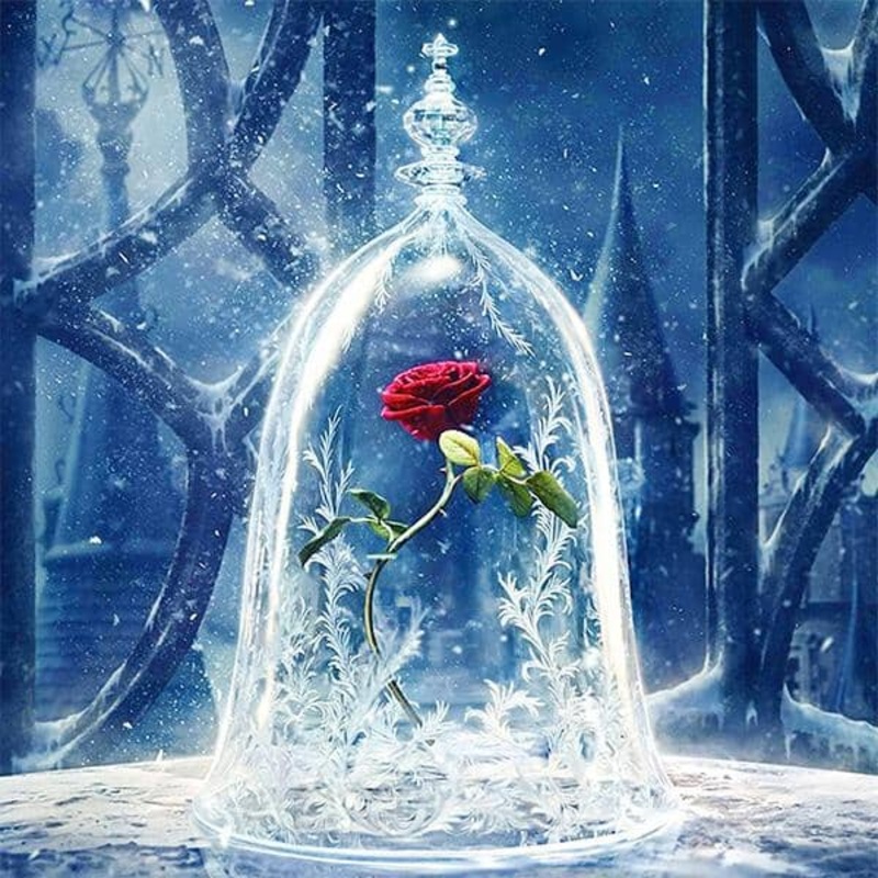 Studio Art Diamond Paintings Full Gem Coverage “Glass Rose” (40cm x 40cm)