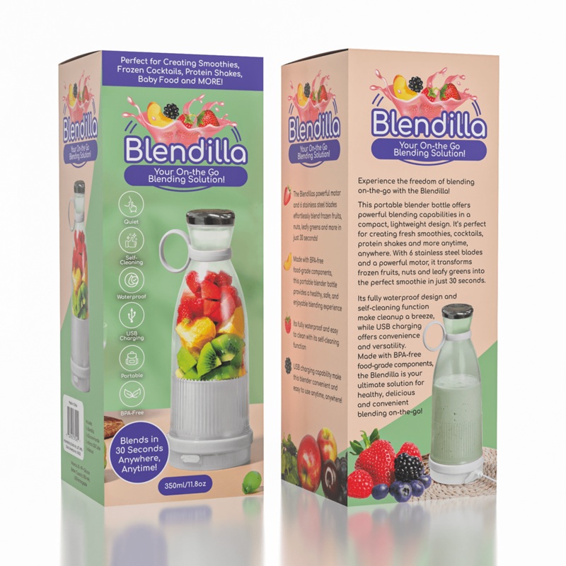 Blendilla Portable Blender Bottle – Health and Wellness
