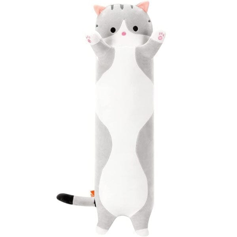Extra Long Animal Plush Toy 4.5ft Body Pillow – Grey Tabby Cat