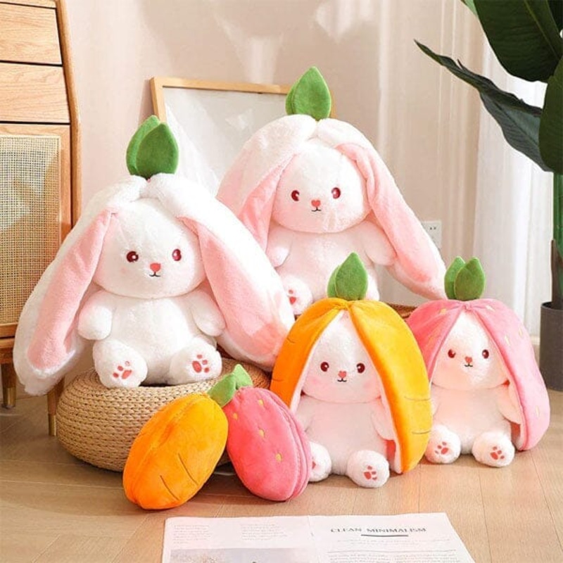 Flopsymates: Convertible 14″ Bunny Plush Toys | Strawberry Or Carrot