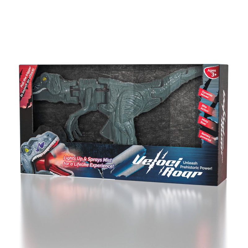 VelociRoar Trigger The Velociraptor Animatronic Dinosaur Toy LED Lights & Spray Function