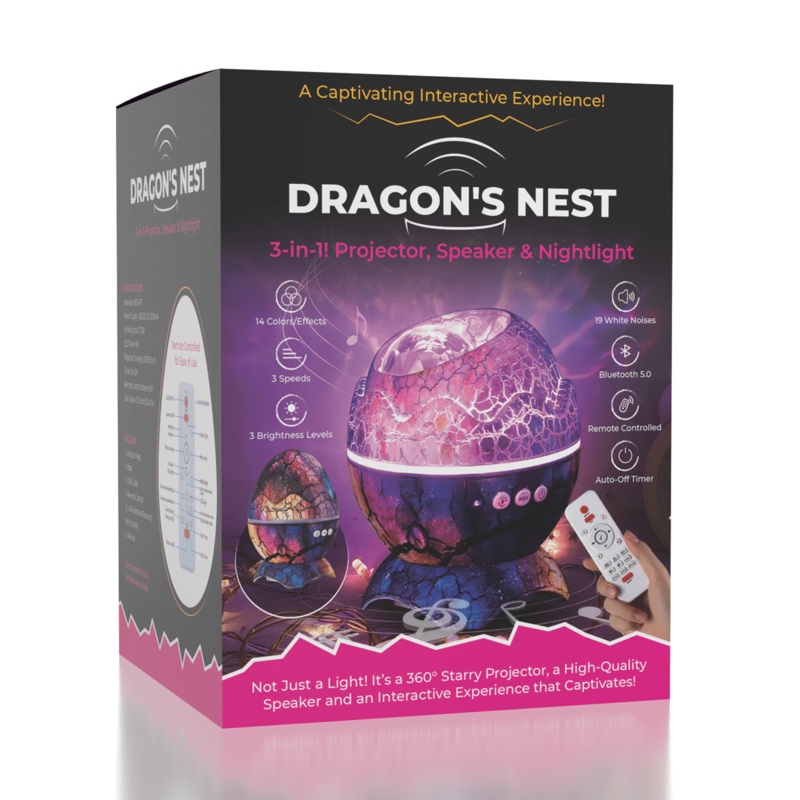 Dragon’s Nest: Dragon Egg 3-in-1 Galaxy Nightlight, Projector & Speaker