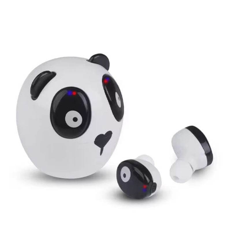 SoundLogicXT Panda TWS Bluetooth Earbud Headphones w/ Adorable Charging Case