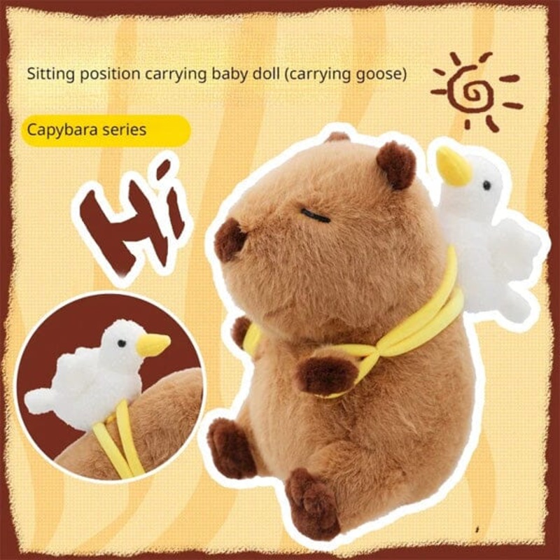 Capybara 9″ Kawaii Plush Toy in Backpack (Multiple Styles)