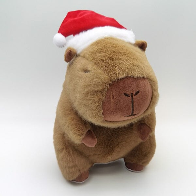 Capybara 9″ Kawaii Plush Toy in Santa Hat
