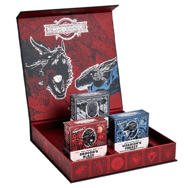 Dr. Squatch Game Of Thrones Collection 3-Pack Box All-Natural Bar Soap For Men Limited Edition