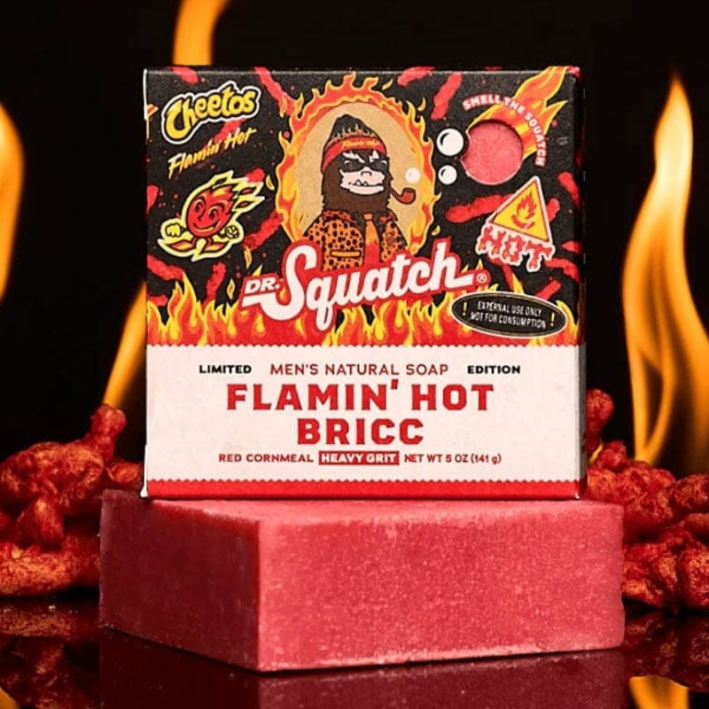 Dr. Squatch Hot Cheetos Flamin’ Hot Bricc All-Natural Bar Soap For Men (1pc) Limited Edition
