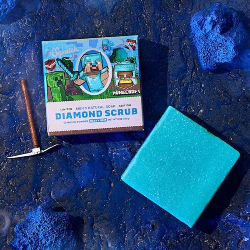 Dr. Squatch Minecraft Diamond Scrub All-Natural Bar Soap For Men (1pc) Limited Edition