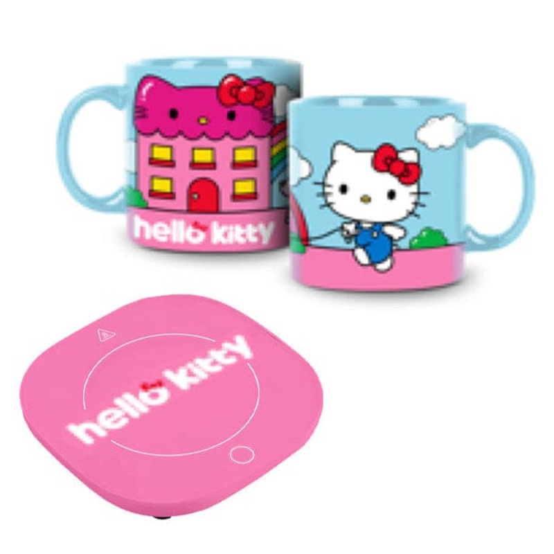Sanrio 50th Anniversary Hello Kitty 12oz Blue Mug & Mug Warmer Set ” Exclusive”