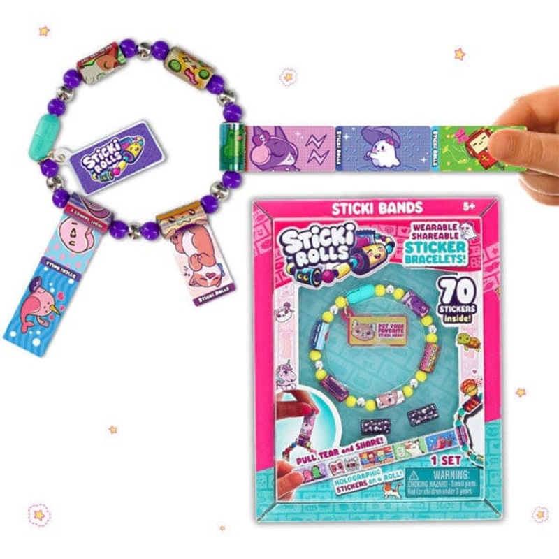Sticki Rolls Wearable Reusable Single Sticki Band Kit (70 Stickers Inside!)