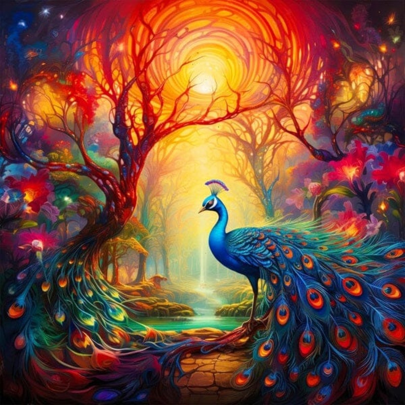 Studio Art Diamond Painting Full Coverage “Majectic Plumes” (40cm x 40cm)