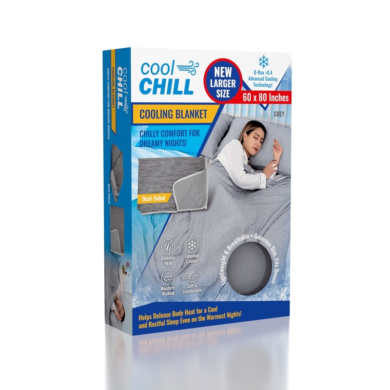Cool Chill Cooling Lightweight Breathable Blanket Grey – Large