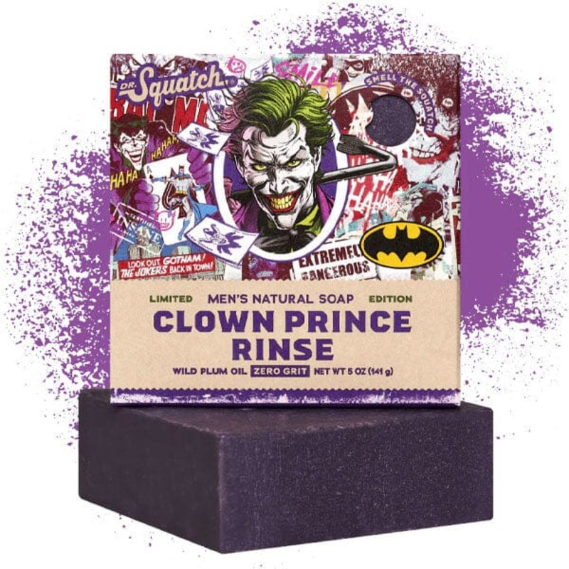 Dr. Squatch DC’s Batman & Joker Clown Prince Rinse All-Natural Bar Soap For Men (1pc) Limited Edition