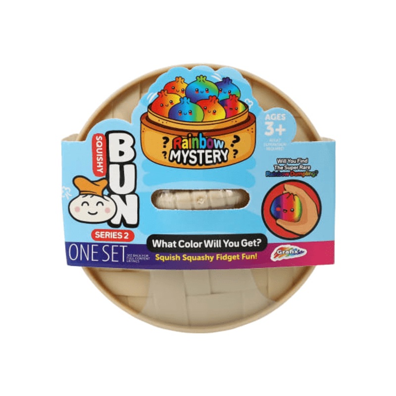 Dumpling Squishy – Mystery Rainbow Bun Fidget Toy