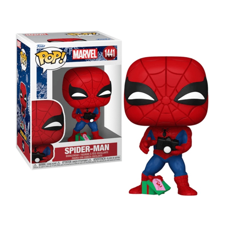 Funko Pop! Marvel: Holiday – Spider-Man with Open Gift Figure