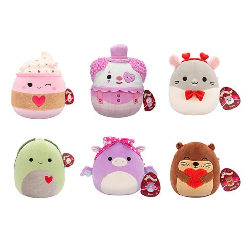 Squishmallows Super Soft Plush Toys 7.5″ 2025 Valentine’s Day Squad Assortment B (Characters Ship Assorted)