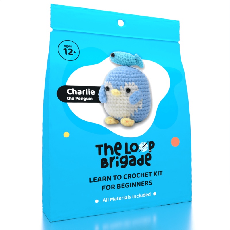 The LOOP Brigade: DIY Mini Crochet Plush Toy Complete Kit For Beginners – Charlie the Penguin