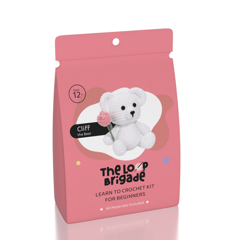 The LOOP Brigade: DIY Mini Crochet Plush Toy Complete Kit For Beginners – Cliff the Bear